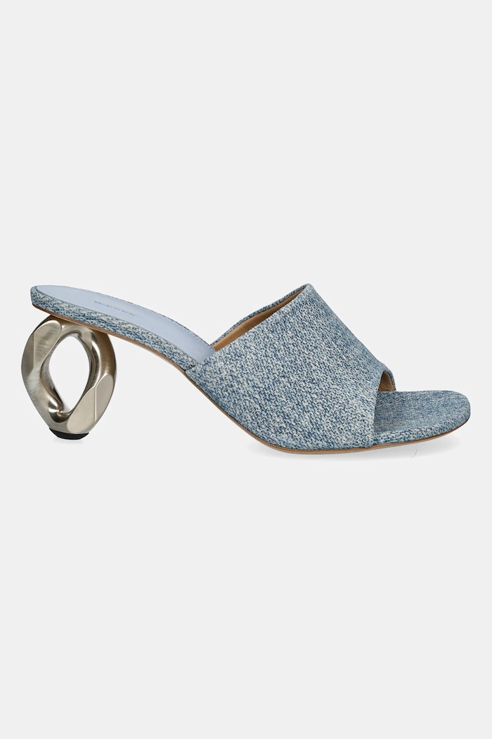 JW Anderson papucs Chain Heel Open Mule SN0104.LA0238.800 kék SS25