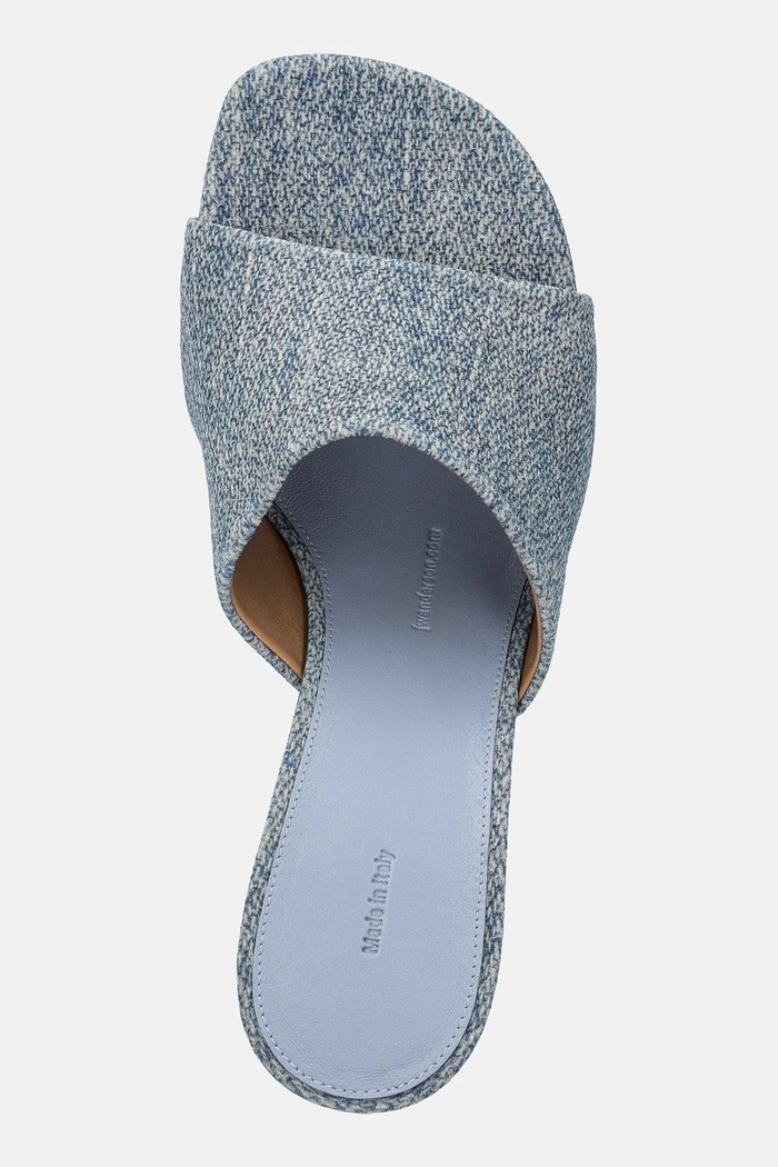 JW Anderson papucs Chain Heel Open Mule kék SN0104.LA0238.800