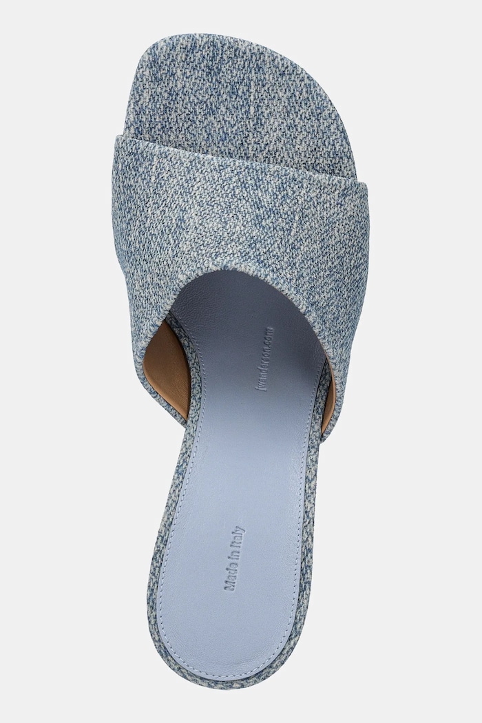 JW Anderson papucs Chain Heel Open Mule kék SN0104.LA0238.800