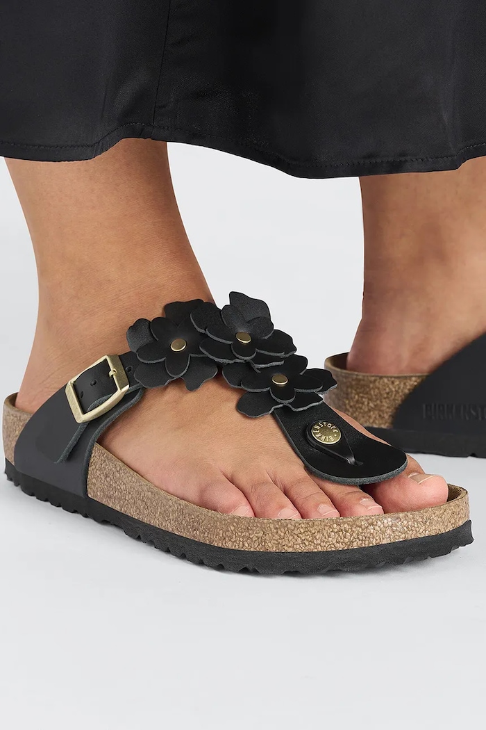 Birkenstock japonki skórzane Gizeh Flowers 1026719