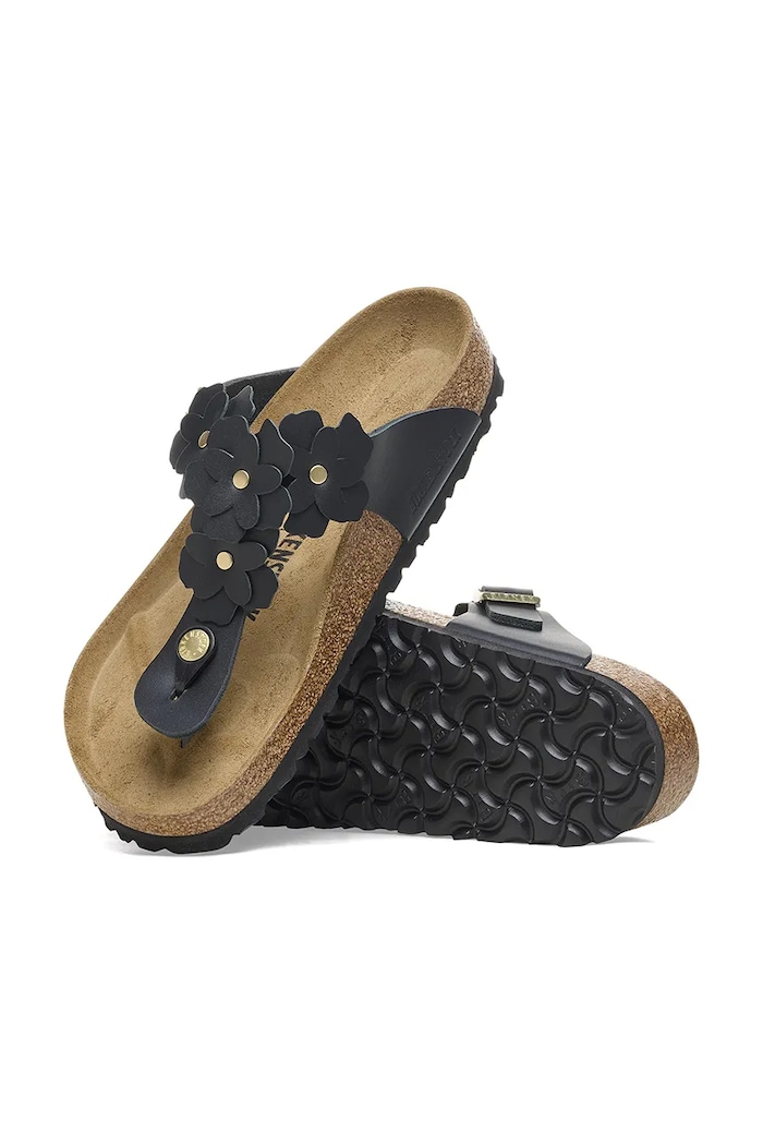 Birkenstock japonki skórzane Gizeh Flowers 1026719