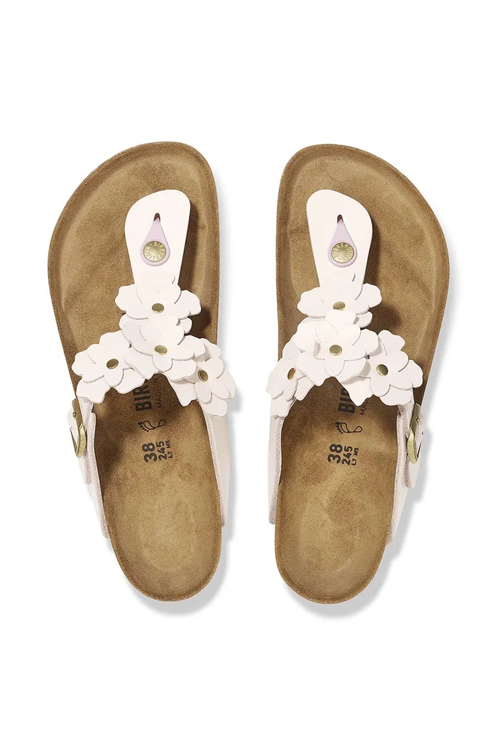 Kožené žabky Birkenstock Gizeh Flowers 1029304 růžová
