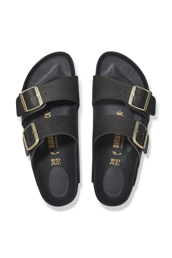 Boty Pantofle Birkenstock Arizona Saffiano Iridescent 1029493 černá