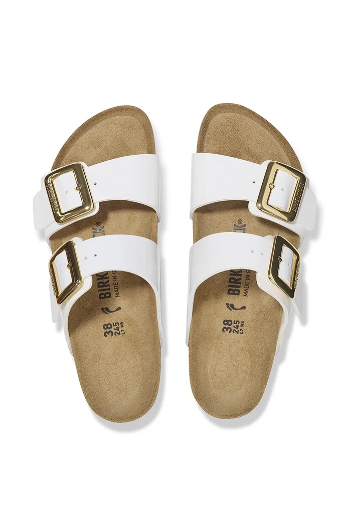 Birkenstock klapki Sydney Patent Cushion Buckle 1029452 biały