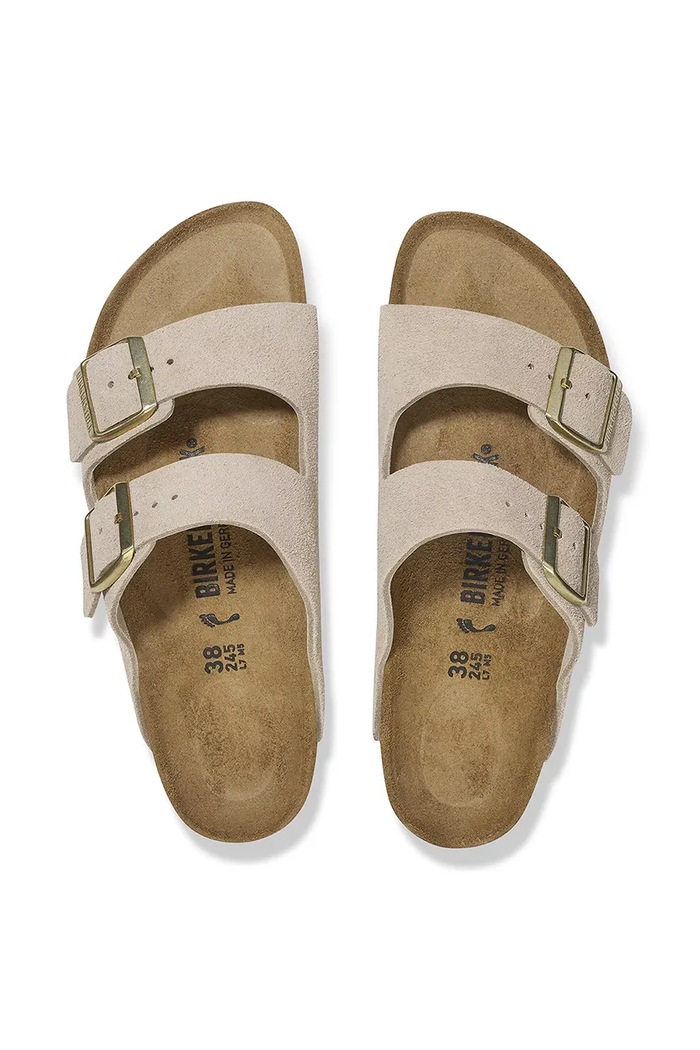 Замшевые шлепанцы Birkenstock Arizona 1029260 бежевый
