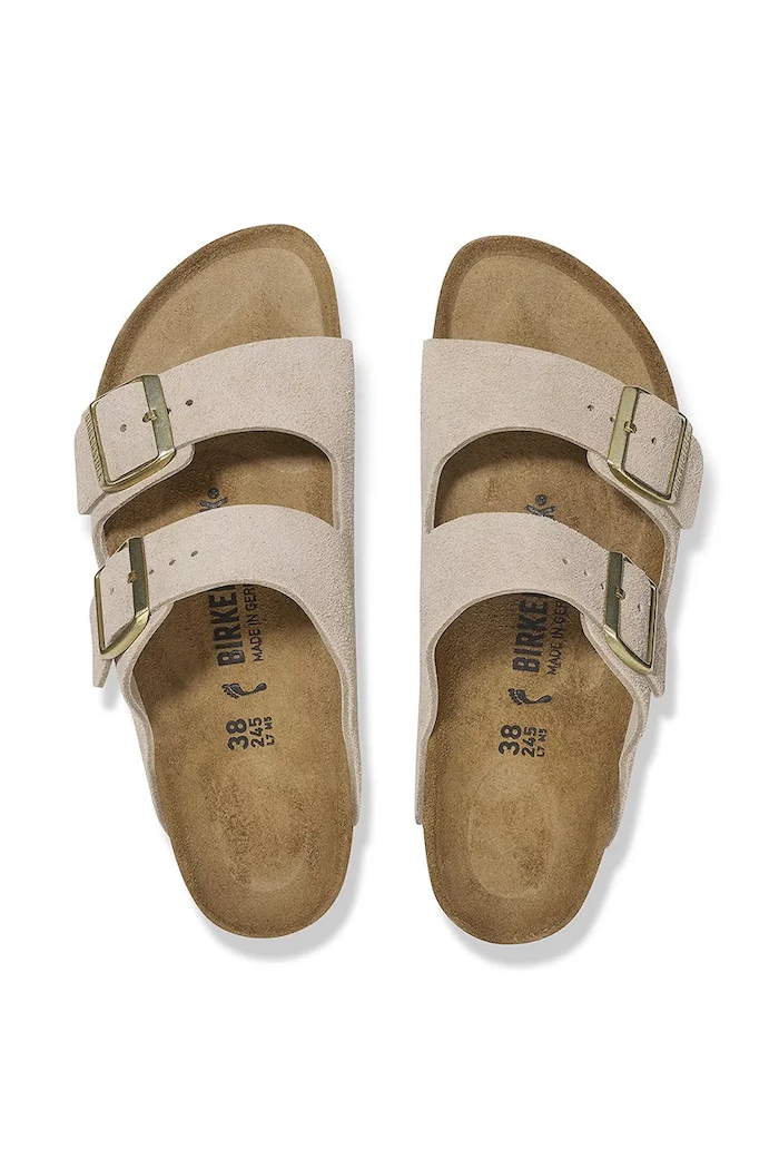 Замшевые шлепанцы Birkenstock Arizona 1029260 бежевый