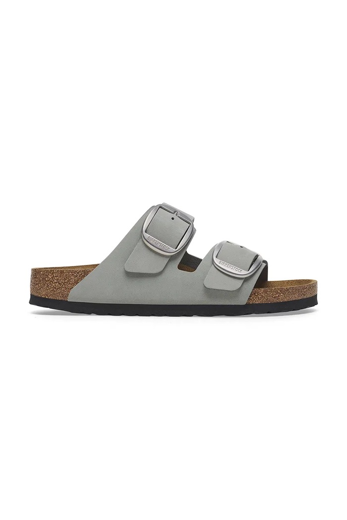 Birkenstock Klapki nubukowe Arizona Big Buckle szary 1029291