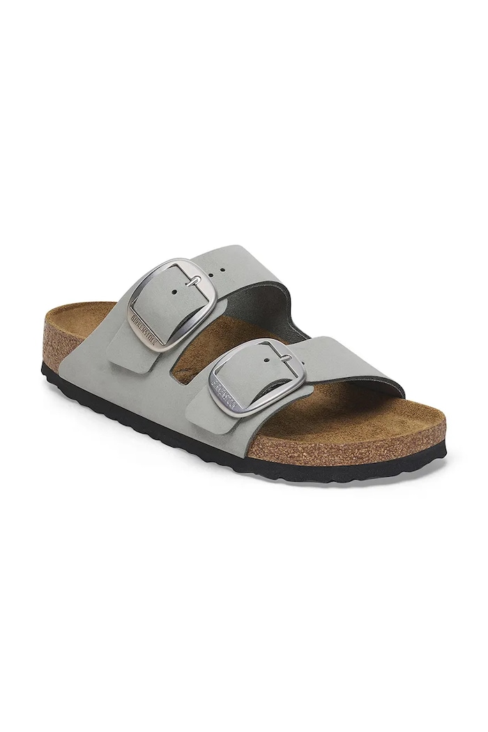 Natikače od nubuk kože Birkenstock Arizona Big Buckle 1029311 siva SS25