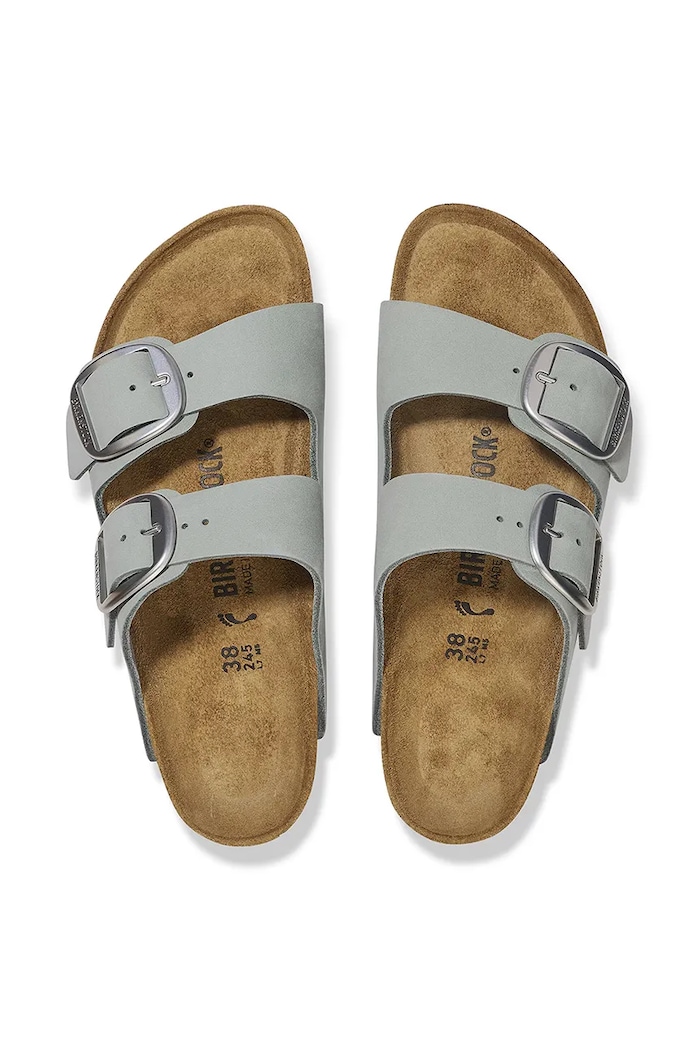 Natikače od nubuk kože Birkenstock Arizona Big Buckle 1029311 siva