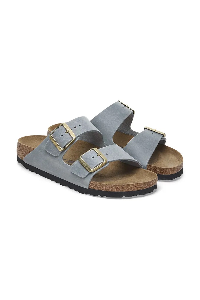 Kožené šľapky Birkenstock Arizona sivá 1029253