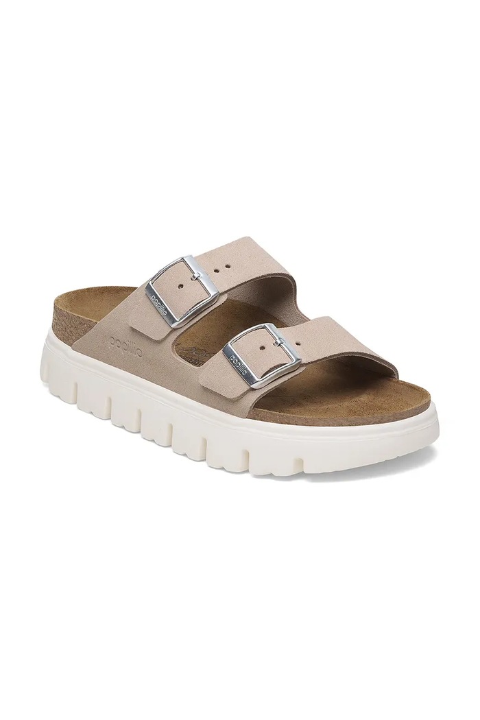 Birkenstock papuci din piele Birkenstock x Papillio Arizona Chunky 1029117 roz SS25