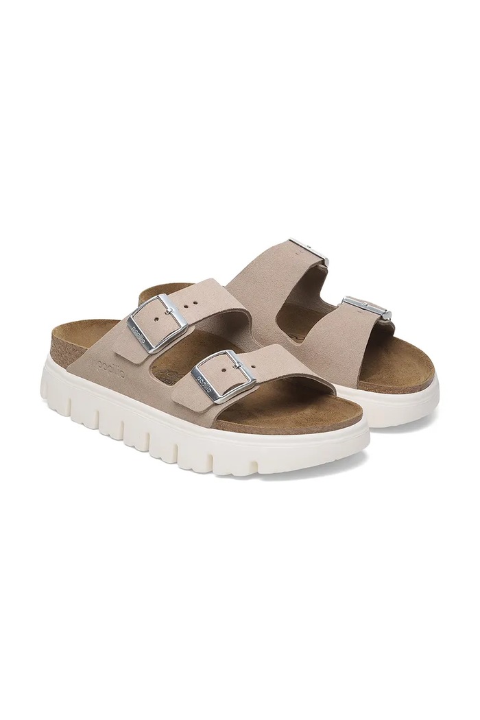 Birkenstock papuci din piele Birkenstock x Papillio Arizona Chunky roz 1029117