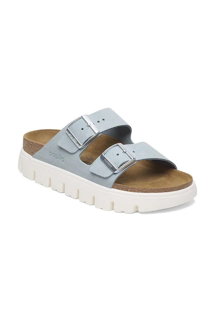 Semišové pantofle Birkenstock Birkenstock x Papillio Arizona Chunky 1029141 modrá SS25