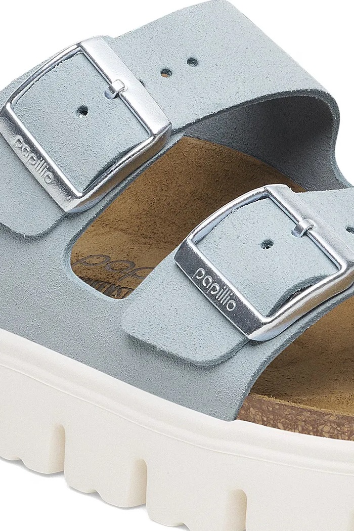 Boty Semišové pantofle Birkenstock Birkenstock x Papillio Arizona Chunky 1029141 modrá