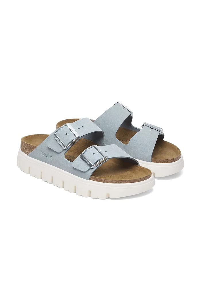 Semišové pantofle Birkenstock Birkenstock x Papillio Arizona Chunky modrá 1029141