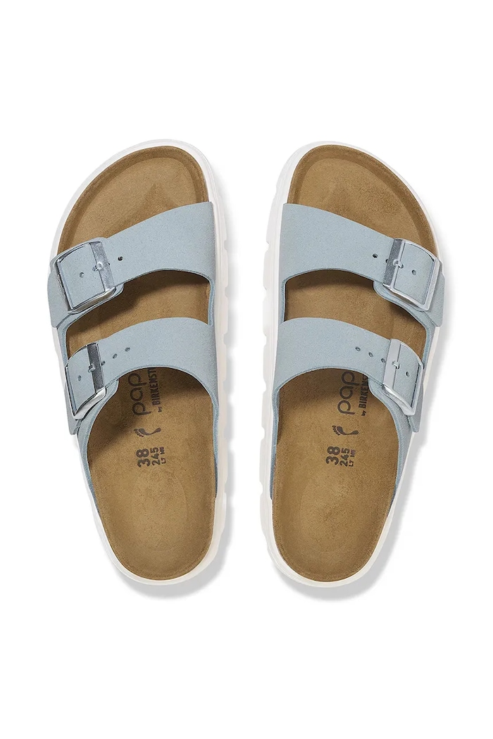 Semišové pantofle Birkenstock Birkenstock x Papillio Arizona Chunky 1029141 modrá