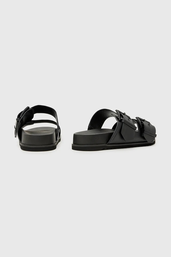 Încălțăminte AllSaints slapi de piele Sian Sandal W034FC.BLK negru