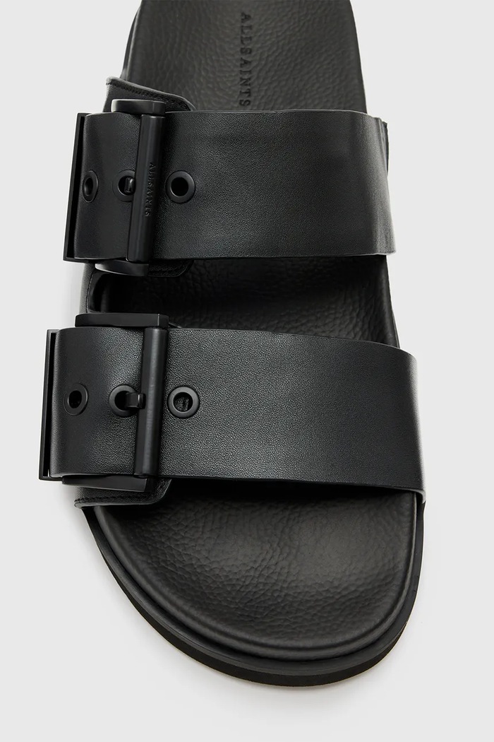 AllSaints slapi de piele Sian Sandal W034FC.BLK negru