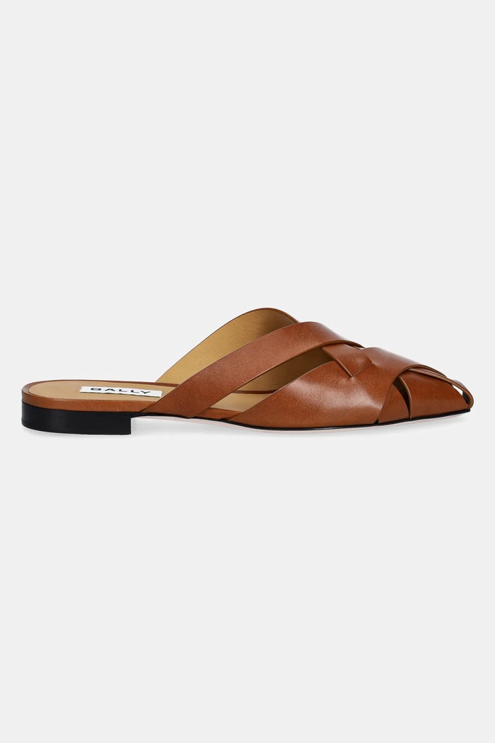 Δερμάτινες παντόφλες Bally WF105I.VT025.U8G7 καφέ SS25