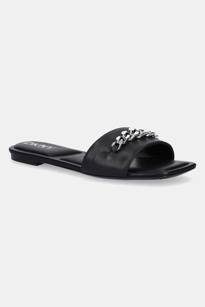 Kožené šľapky Dkny Dania usňová koža čierna K1544758.BLK
