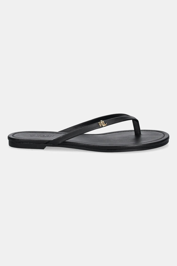 Lauren Ralph Lauren infradito in pelle Raquel 802953931001.001 nero SS25