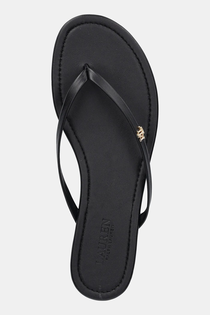 Scarpe Lauren Ralph Lauren infradito in pelle Raquel 802953931001.001 nero