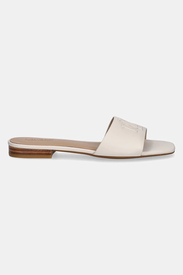 Kožené pantofle Lauren Ralph Lauren Everley Sld 802959143009.100 béžová SS26