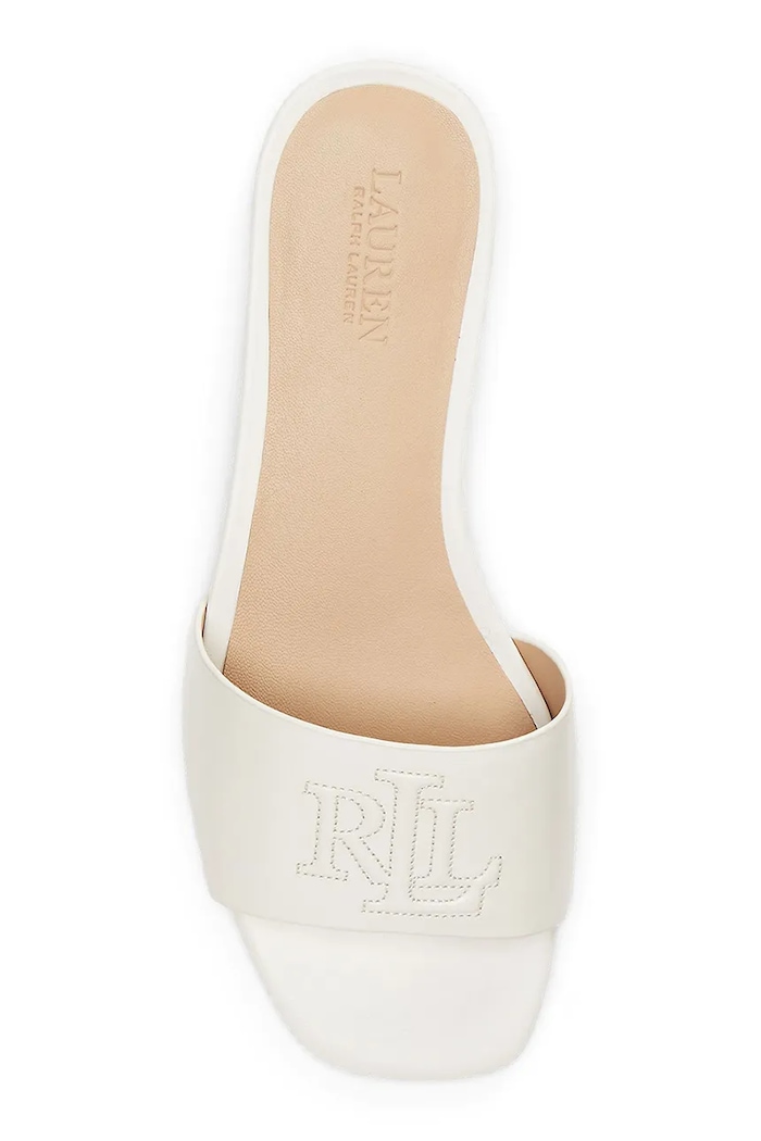 Încălțăminte Lauren Ralph Lauren slapi de piele Everley Sld 802959143009.100 bej