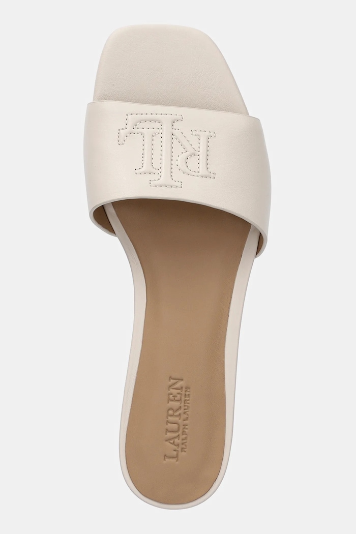 Kožené pantofle Lauren Ralph Lauren Everley Sld béžová 802959143009.100