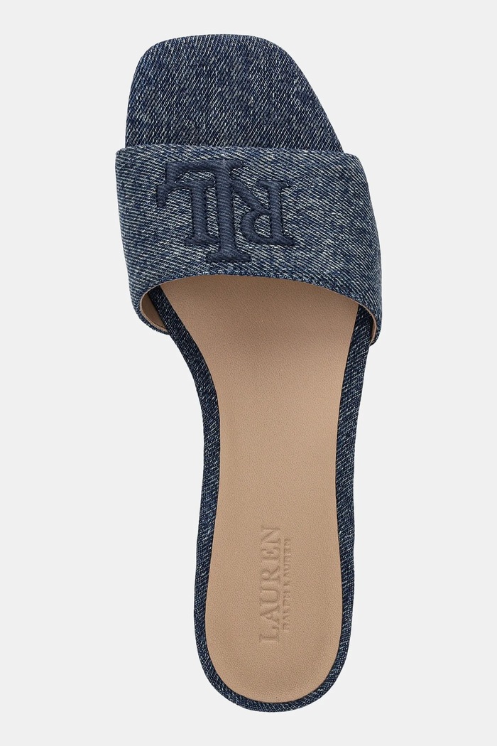 Lauren Ralph Lauren klapki Everley Sld niebieski 802966836001.400