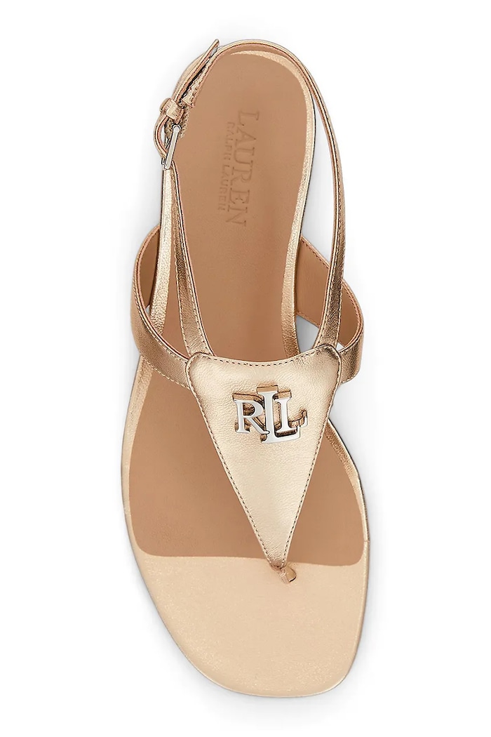 Obuwie Lauren Ralph Lauren sandały skórzane Everley 802970532001.040 złoty