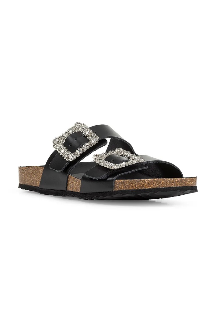 Geox ciabatte slide in pelle D BRIONIA R D45Y3A.000T5.C9999 nero SS25