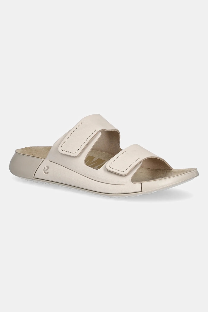 Ecco ciabatte slide in nubuck Cozmo 2-Strap Piatto beige 206823.02378