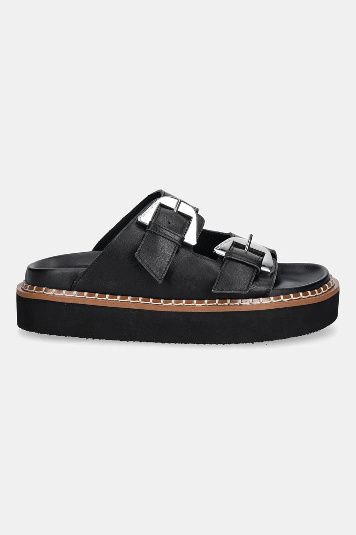 Coccinelle papuci de piele E4.SOF.17.03.01.001 negru SS25