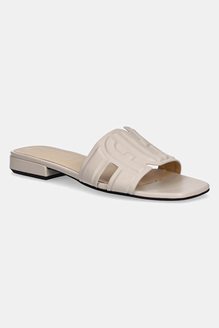 Furla Klapki skórzane Summer Mule beżowy YJ34SUM.X30000.1704S