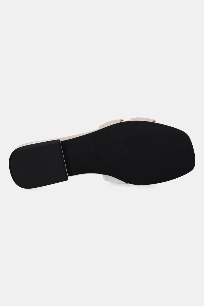 Klapki skórzane Summer Mule Furla beżowy YJ34SUM.X30000.1704S