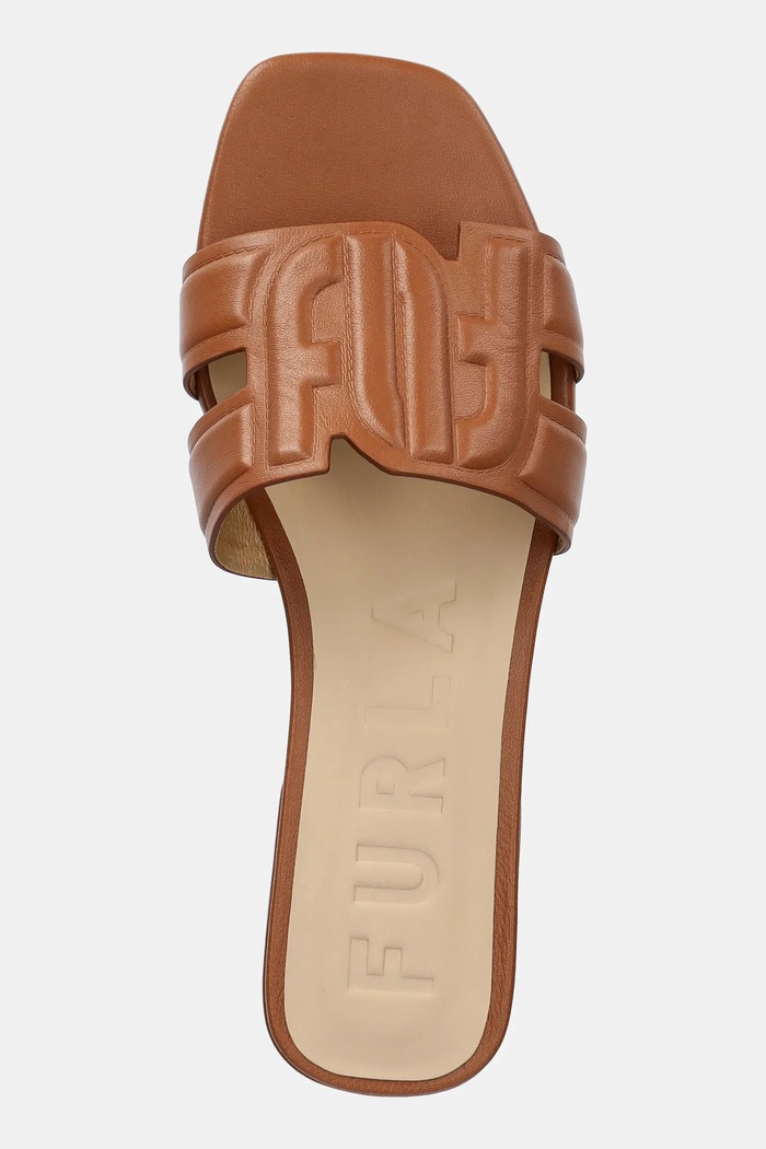 Furla bőr papucs Summer Mule barna YJ34SUM.X30000.RY000