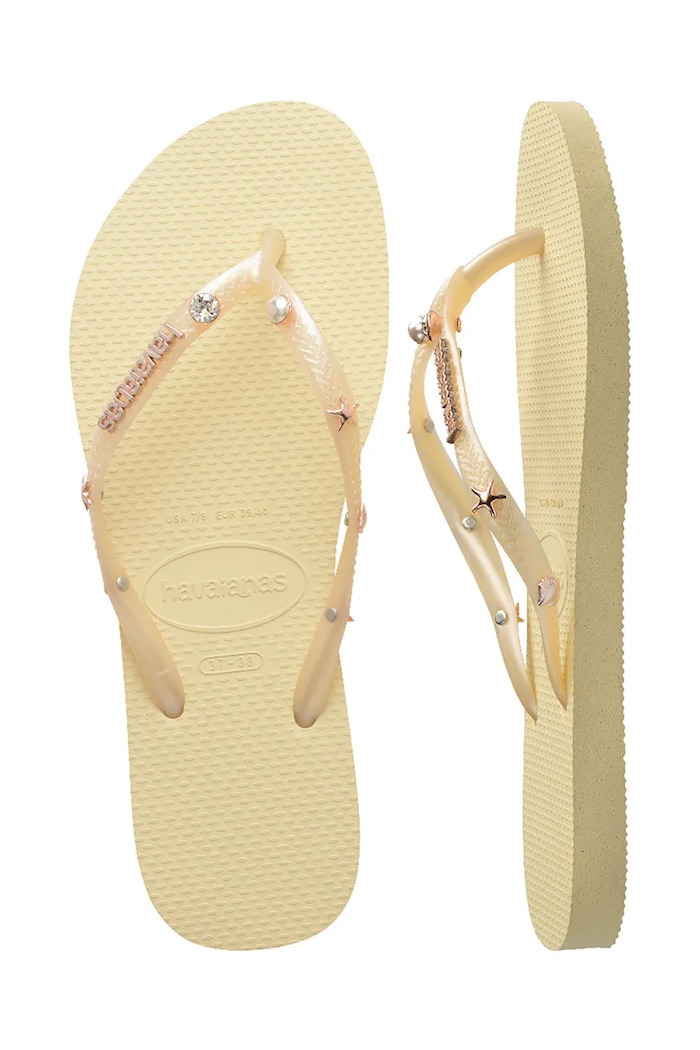 Παντόφλες Havaianas SLIM LUXURY AQUA 4149965.9256 κίτρινο