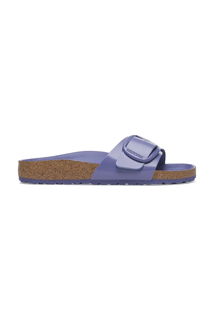 Шкіряні шльопанці Birkenstock Madrid Big Buckle лакована шкіра фіолетовий 1029427