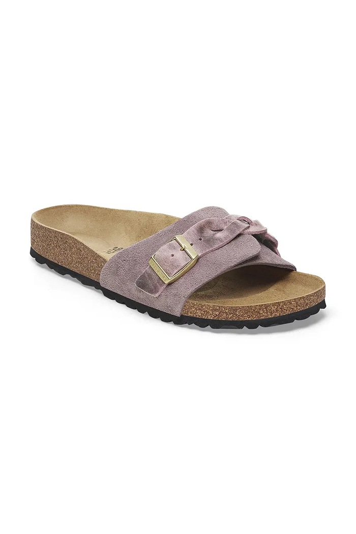 Birkenstock papucs velúrból Oita Braided 1029123 lila SS25