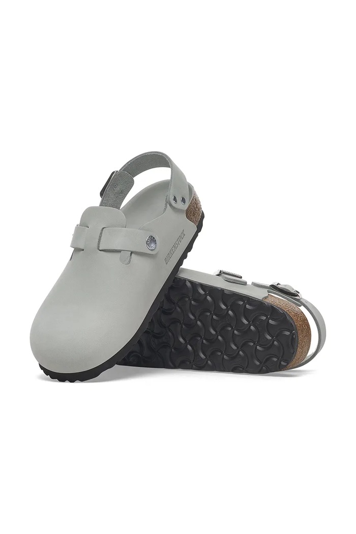 Birkenstock босоніжки на пласкому підборі жіночі нубукові 1029429