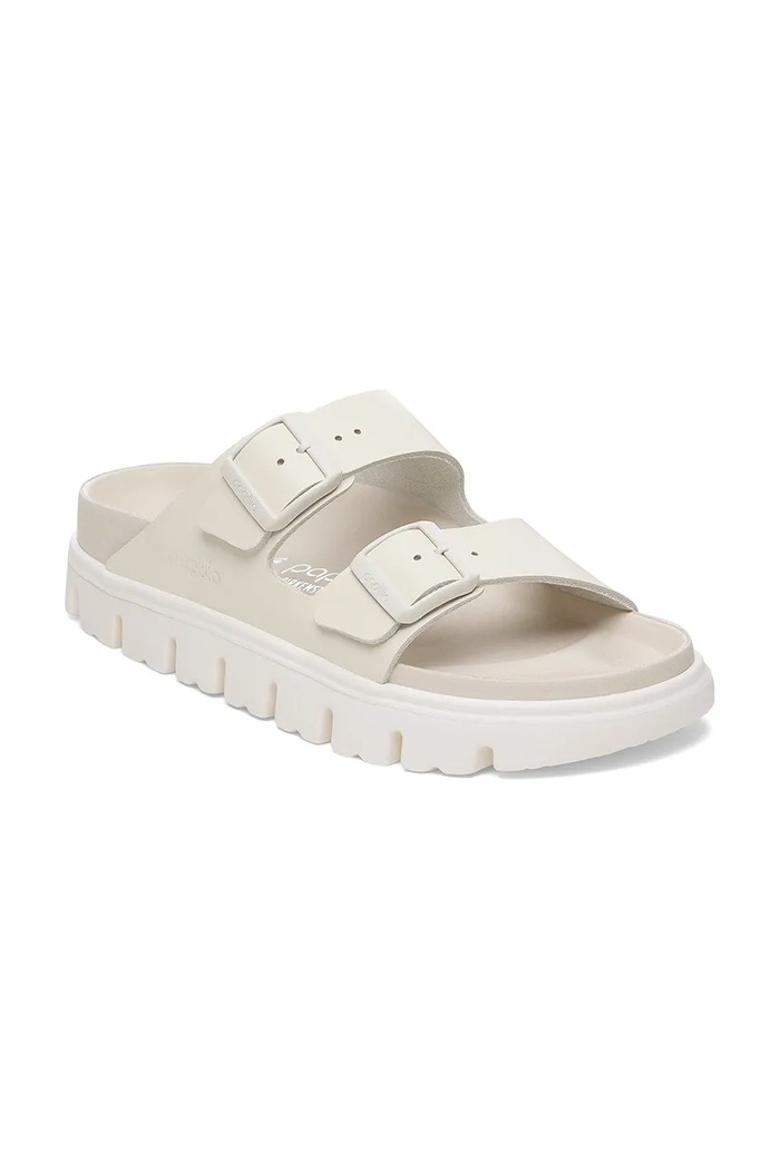 Birkenstock klapki skórzane Arizona Chunky Exq Birkenstock x Papillio 1029067 beżowy SS25