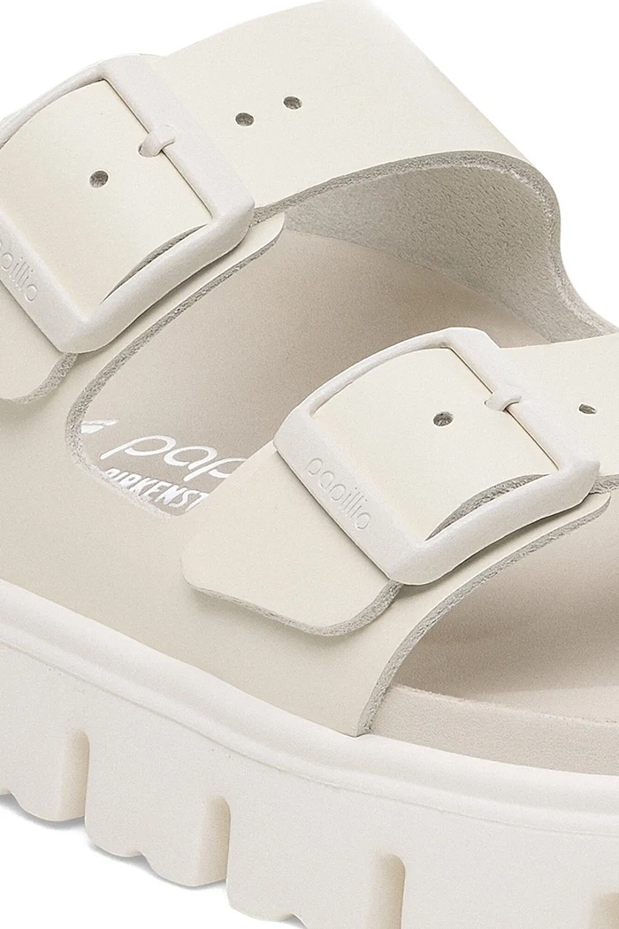 Obuwie Birkenstock klapki skórzane Arizona Chunky Exq Birkenstock x Papillio 1029067 beżowy