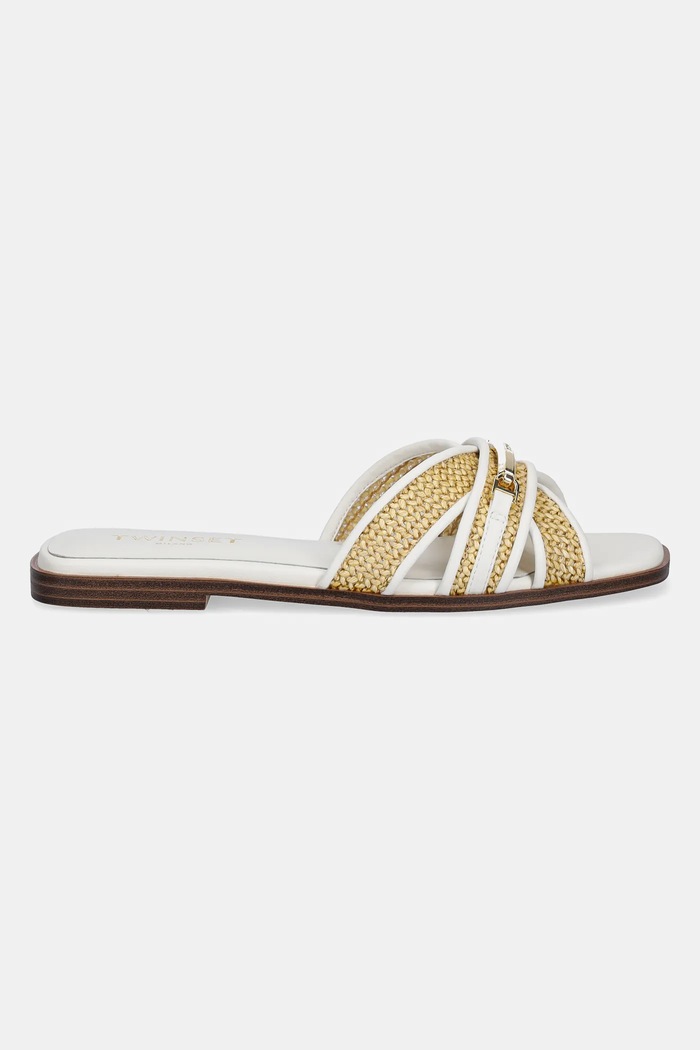 Twinset papucs 251TGT020.00282 fehér SS25