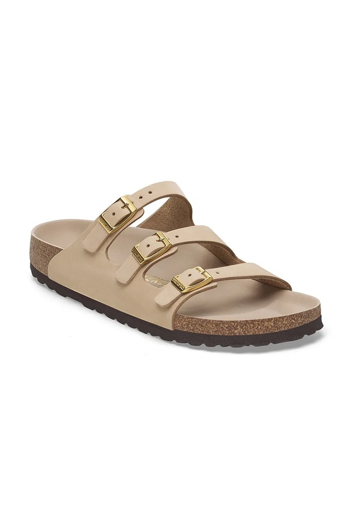 Birkenstock nubuk papucs Florida HEX 1029480 bézs SS26