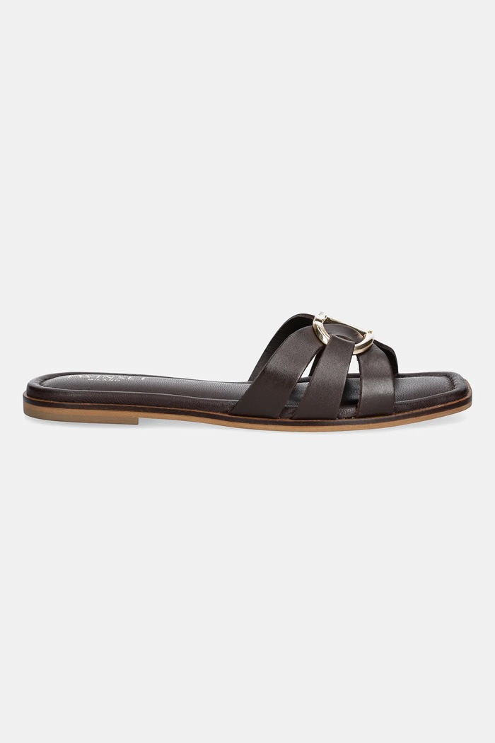 Twinset papuci de piele 251TGT090.10780 maro SS25