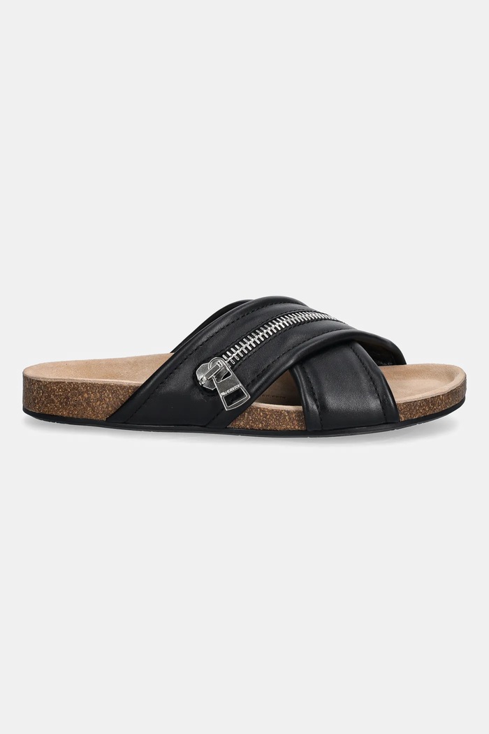 JW Anderson ciabatte slide in pelle Biker Slide SN0107.LA0268.999 nero SS25