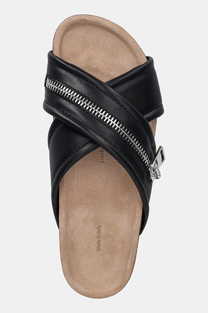 JW Anderson ciabatte slide in pelle Biker Slide nero SN0107.LA0268.999
