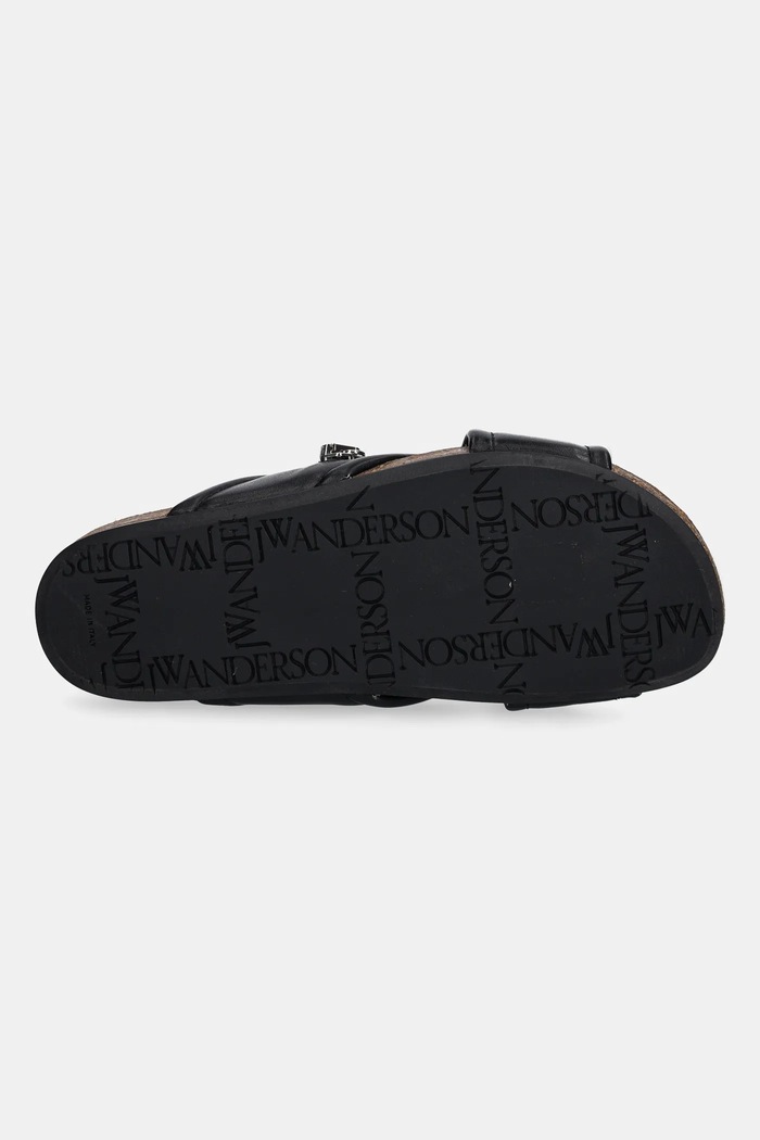 JW Anderson ciabatte slide in pelle Biker Slide SN0107.LA0268.999 nero