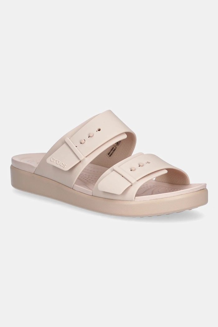 Crocs ciabatte slide Brooklyn Buckle Low platform rosa 211215.6UR